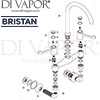 Bristan Lever Wall Mounted Sink Mixer 6 Inch Levers Tap Spares